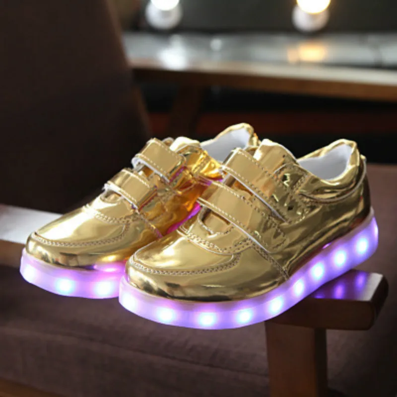 Led Luminous Shoes Glowing Children Sneakers Baby Boys Girl Fashion Light Up Casual kids 7 Colors USB Charge LED Simulation Sole | Детская