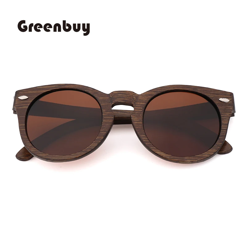 

New men's sunglasses fashion trend 2019 round wooden frame sunglasses