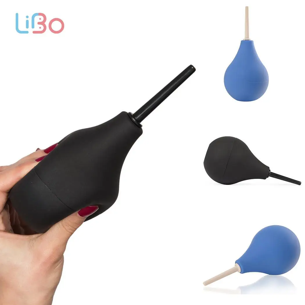 LI BO Silicone Anal Vaginal Cleaner sex toys Syringe Douche &amp Vagina Rectal Enema Colon Irrigation Clean |