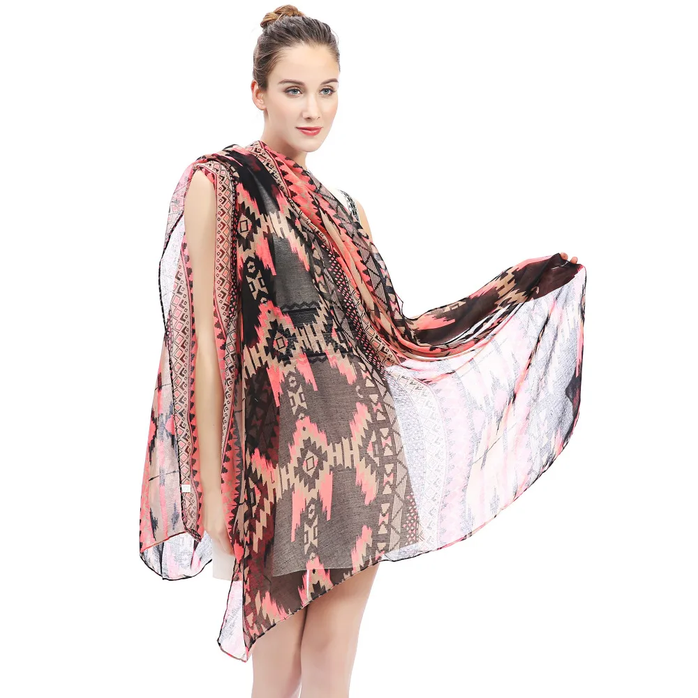 Geo Tribal печати женский Шарф Шаль Обертывание мягкий легкий|women scarf shawl|scarf shawlshawl wrap |