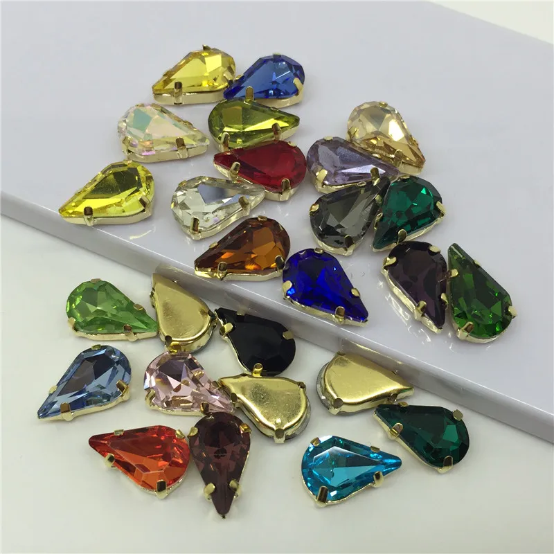 TopStone Xilion Drop Gold Claw Стразы 6x10 8x13 мм КАПЛЕВИДНАЯ пришивка стекло кристалл камень