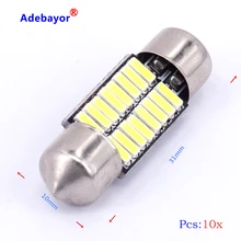 10 шт. Автомобильные светодиодные лампы 31 мм 4014 16SMD C5W Festoon 12 В|interior