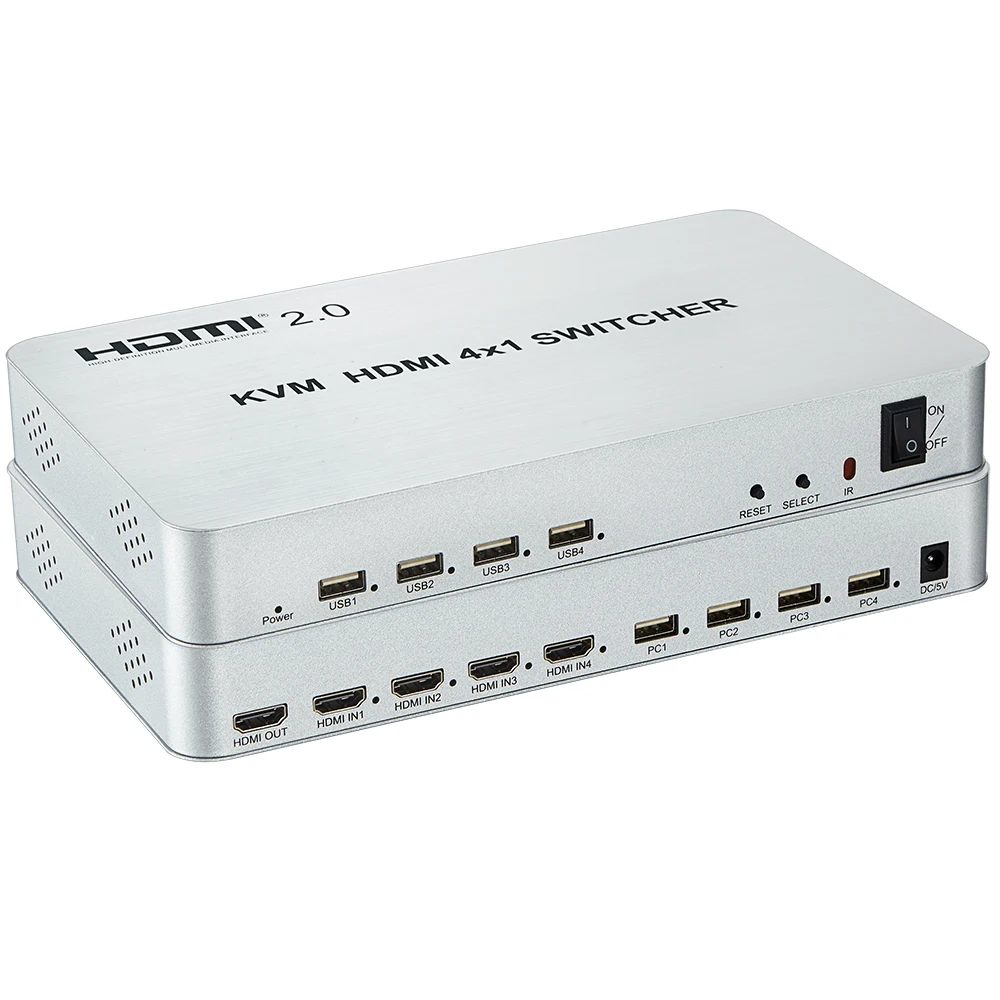 4-портовый HDMI 2 0 KVM коммутатор USB 4X1 4 K X K/60 HZ управление до hdmi-устройств с помощью