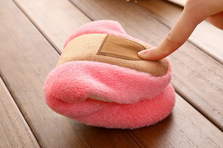 Женские домашние тапочки мягкие плюшевые одноцветные теплые Pantuflas Осень-зима 2019 |