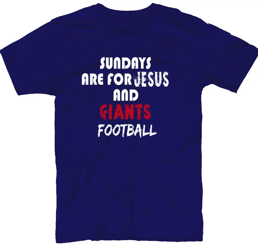 Нью Йоркская рубашка Giants Sundays Jesus Футбол Футболка веер Вдохновленный футболка