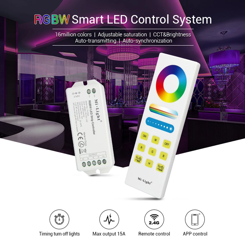 Светильник СВЕТОДИОДНЫЙ Mi с дистанционным управлением 2 4G RF RGBW RGB CCT Smart 15A