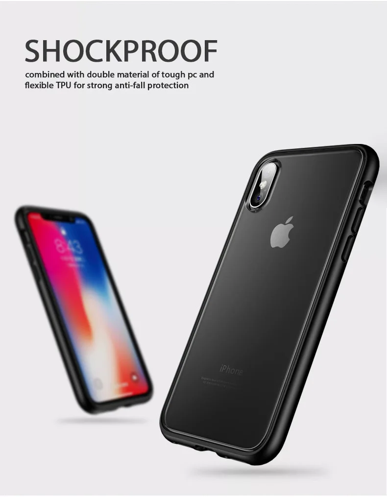 Противоударный чехол для iPhone XR, мягкий прозрачный из ТПУ, прозрачная задняя крышка для iPhone XS Max 7 8 Plus, чехол, тонкий матовый чехол