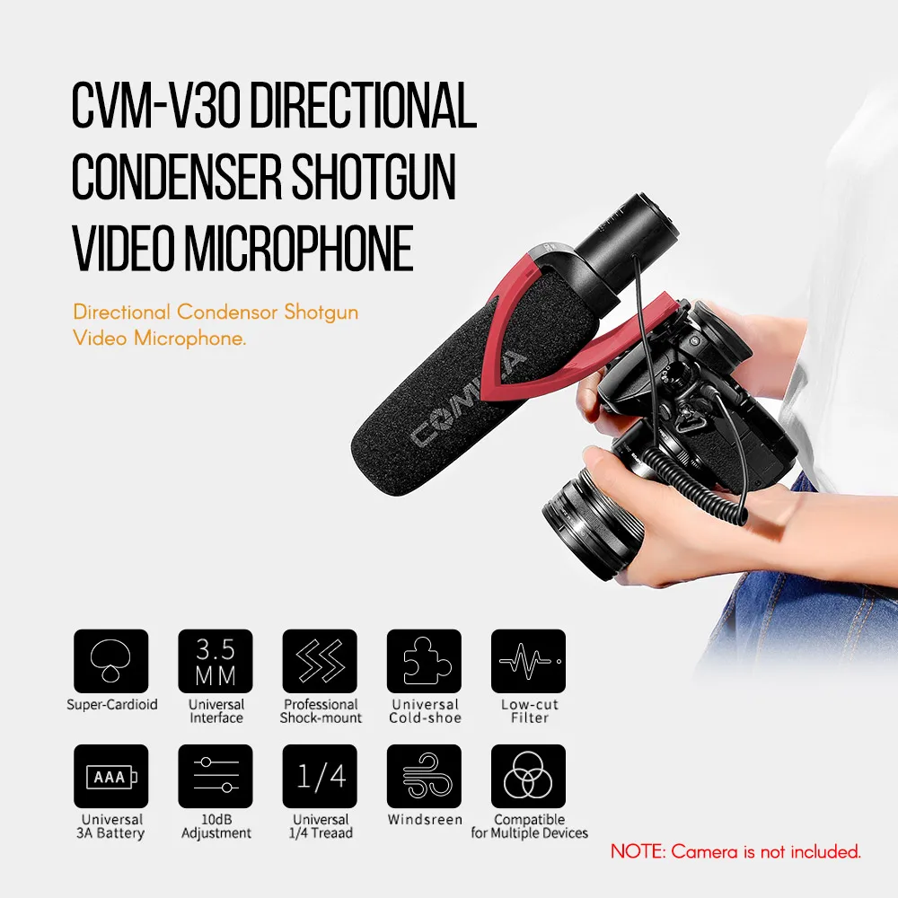 Конденсаторный микрофон CoMica CVM V30 PRO для видеоинтервью с защитой от ветра