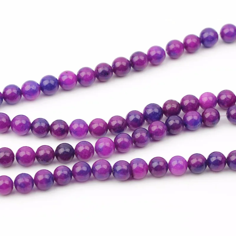 

Wholesale High Quality Elegant Purple Charoite Synthetic Stone Round Loose Beads 8-12mm 15 Inches Strand For Diy Jewelry Making