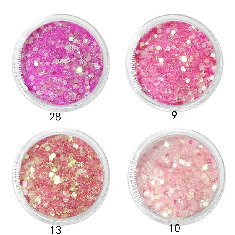 10 мл/банка розовый массивный лак для ногтей смешанный размер Шестигранная форма