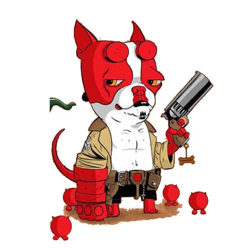 YJZT 11.3CM*15.2CM Demon Puppy Cartoon PVC Car Sticker Decal 12-300323 | Автомобили и мотоциклы