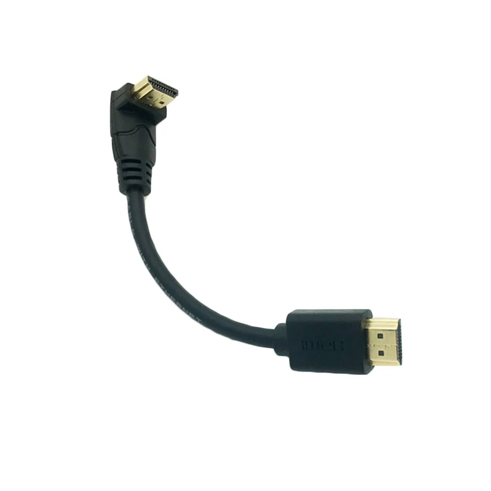 Черный 15 см короткий HDMI штекер 90 ° угловой кабель для 4k tv HD tv| |