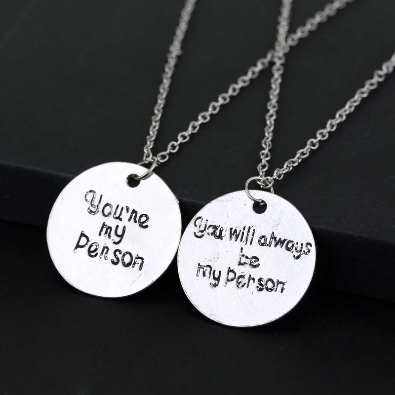 

Hot Sale Grey Anatomy Necklace Letter You Are My Person, You Will Always Be My Person you will always be my person Necklace