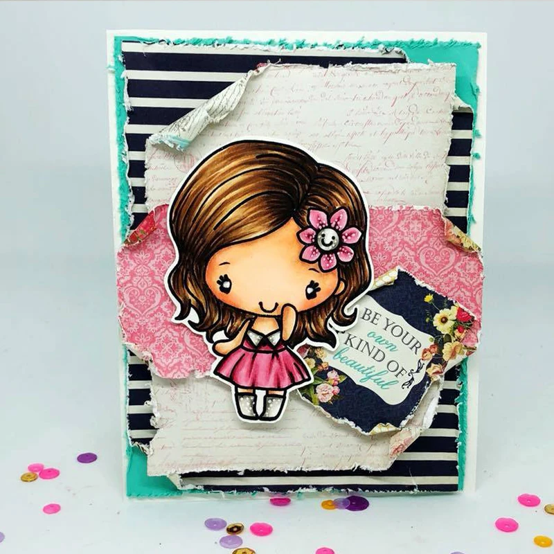 Мини девушки прозрачный силиконовый штамп DIY Скрапбукинг фото открытки в альбом