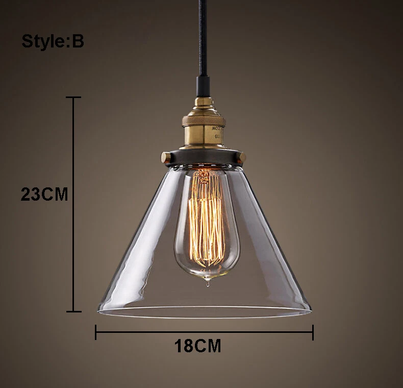 Цена оптовой продажи E27 Лофт Винтаж промышленных Edison ЛАМПЫ ясно Стекло абажура под старину Медь dropLight 110 В 220 В для Спальня