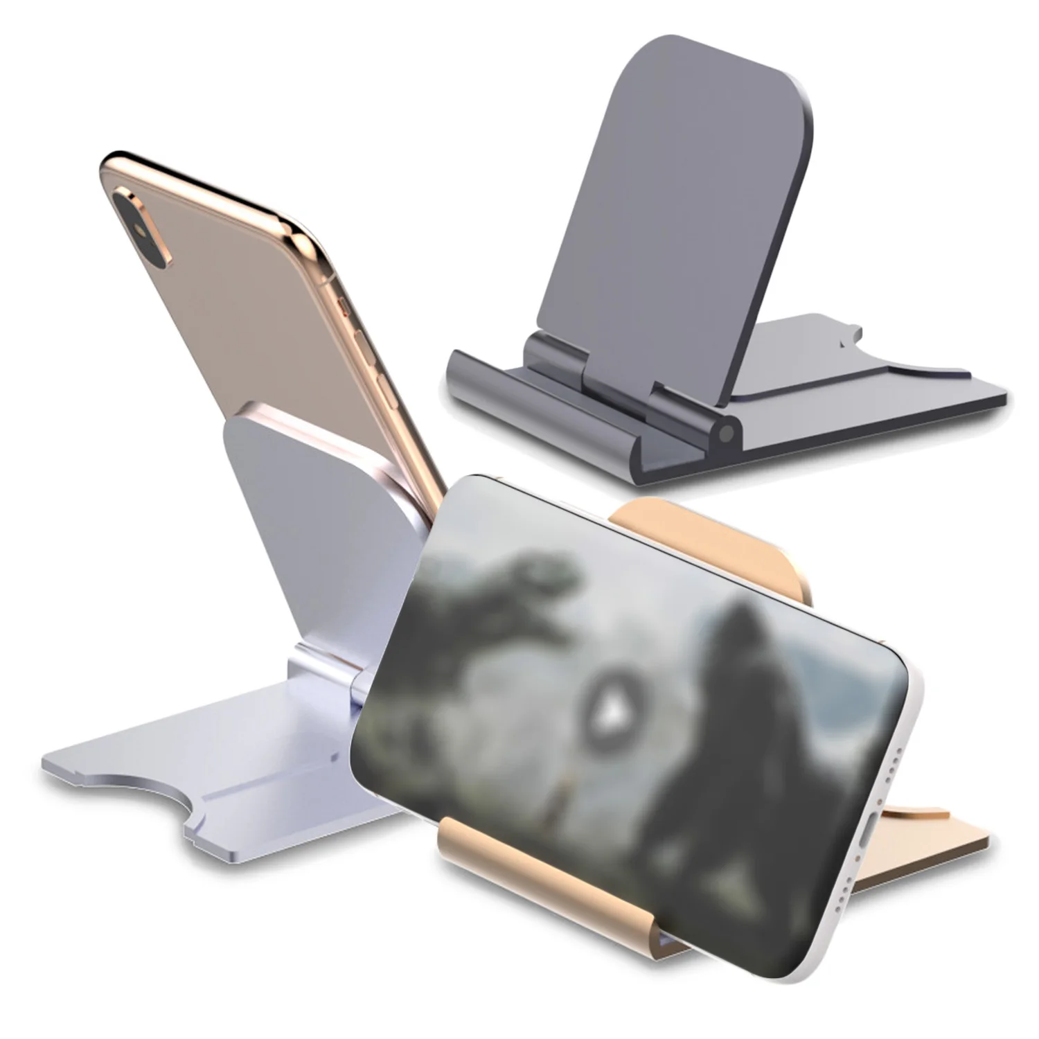 

Besegad Foldable Cell Phone Tablet Holder Stand Plastic Desktop Dock Cradle Home Office Supplies for Samsung Xiaomi Huawei