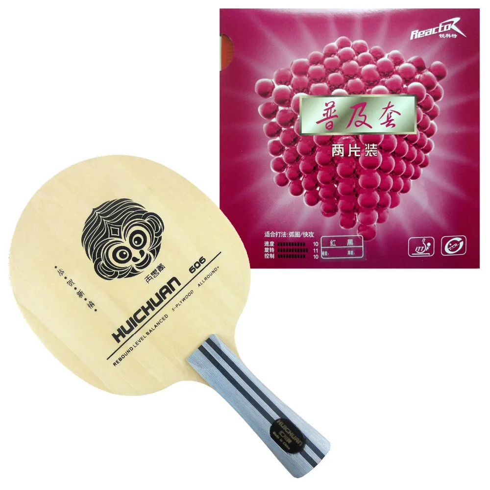 

Galaxy YINHE HUICHUAN 606 Table Tennis Blade With 2x Reactor Corbor Rubbers With Sponge for a Ping Pong Racket FL