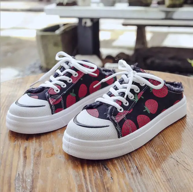 Женская обувь 2019 новые летние с изображением маленькой клубники для малышей