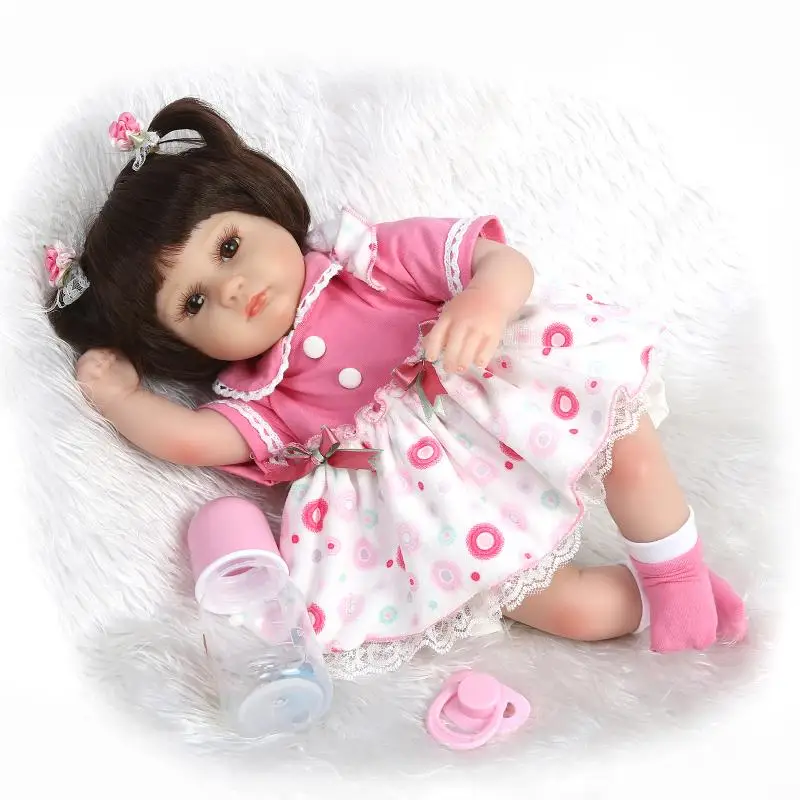 Новорожденных девочек чистые Reborn Baby18 &quotвсего тела силикона Baby Doll девочка
