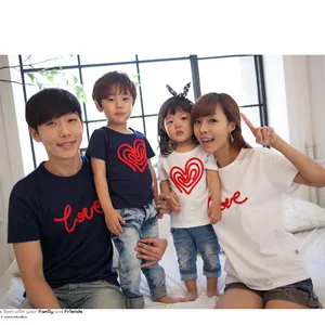 family matching clothes summer father Mother Baby cotton short-sleeve T-shirt casual  lovers fitted Tops