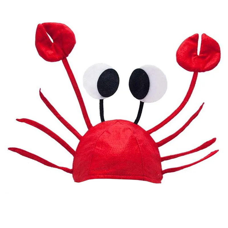 

Christmas Red Lobster Crab Sea Animal Hat Halloween Costume Fancy Party Adult Children Cap for christmas