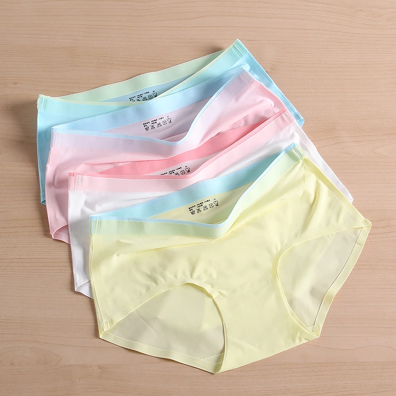 Бесшовные женские трусы удобное дышащее женское нижнее белье Летнее шелковое M L