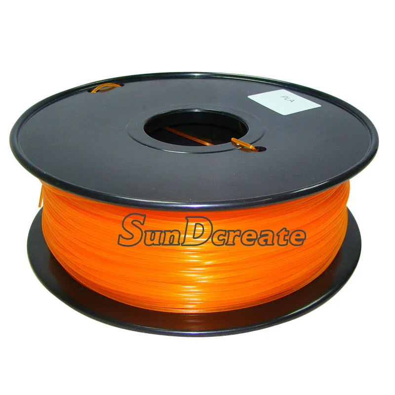 SunDcreate высокое качество бренд 3d принтер нити 1,75 1 кг PLA ABS углеродного волокна ТПУ PETG дерево металл пластик нити материалы - Цвет: PLA Transpare Orange