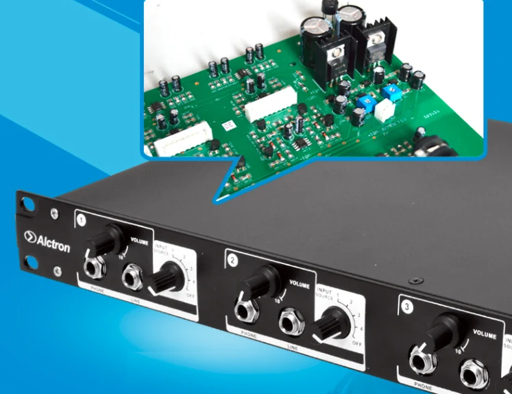 Alctron H4 Профессиональный высокомощный 4 канальный усилитель для наушников и