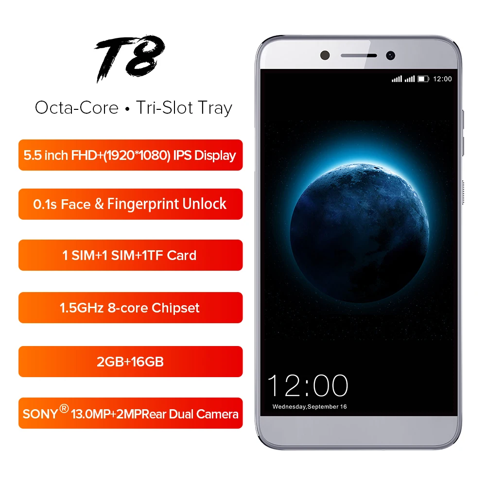 LEAGOO T8 4G смартфон 5 &quotFHD 2 Гб ОЗУ 16 ПЗУ Android 8 1 MT6750T Восьмиядерный 3080 мАч 13MP