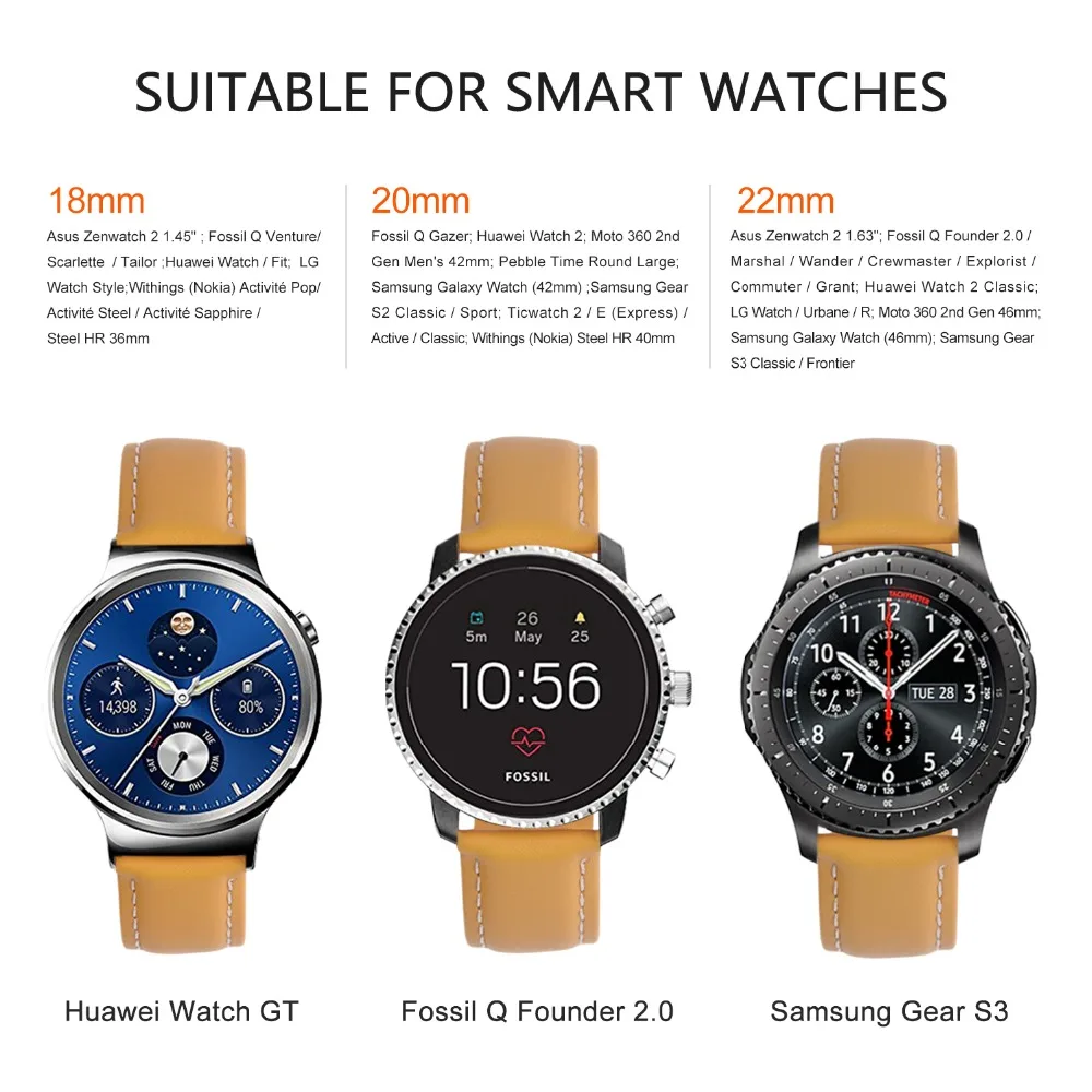 Для samsung gear S2 классические/samsung gear спортивные часы, Fullmosa 20 мм кожаный ремешок для часов с быстроразъемным контактом для huawei Watch 2
