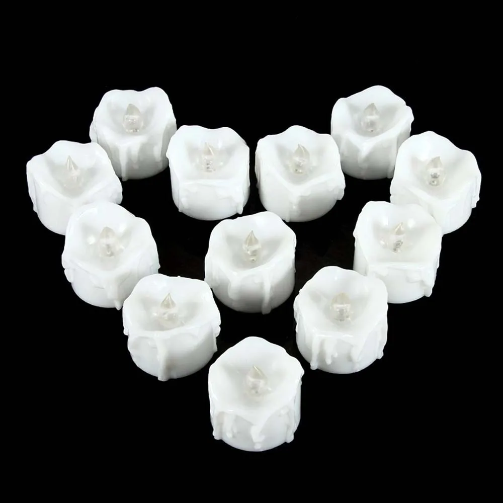 24 шт./компл. Белая светодиодная свеча чайный свет мерцание на батарейках