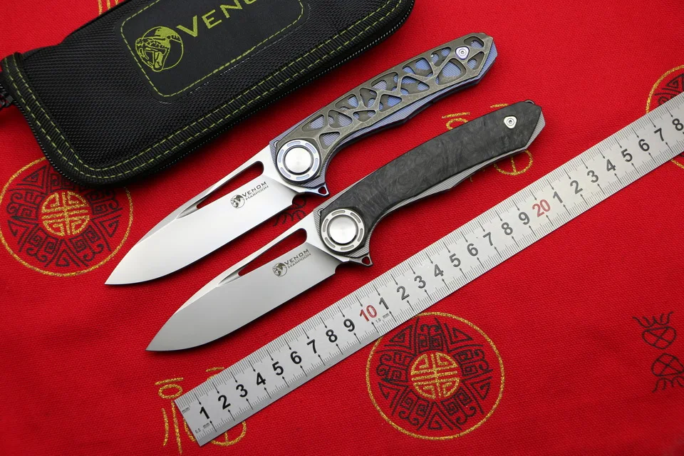 VENOM HARPOON M390 стальной титановый CF Флиппер складной нож для кемпинга охоты выживания карманные кухонные ножи для фруктов EDC инструмент