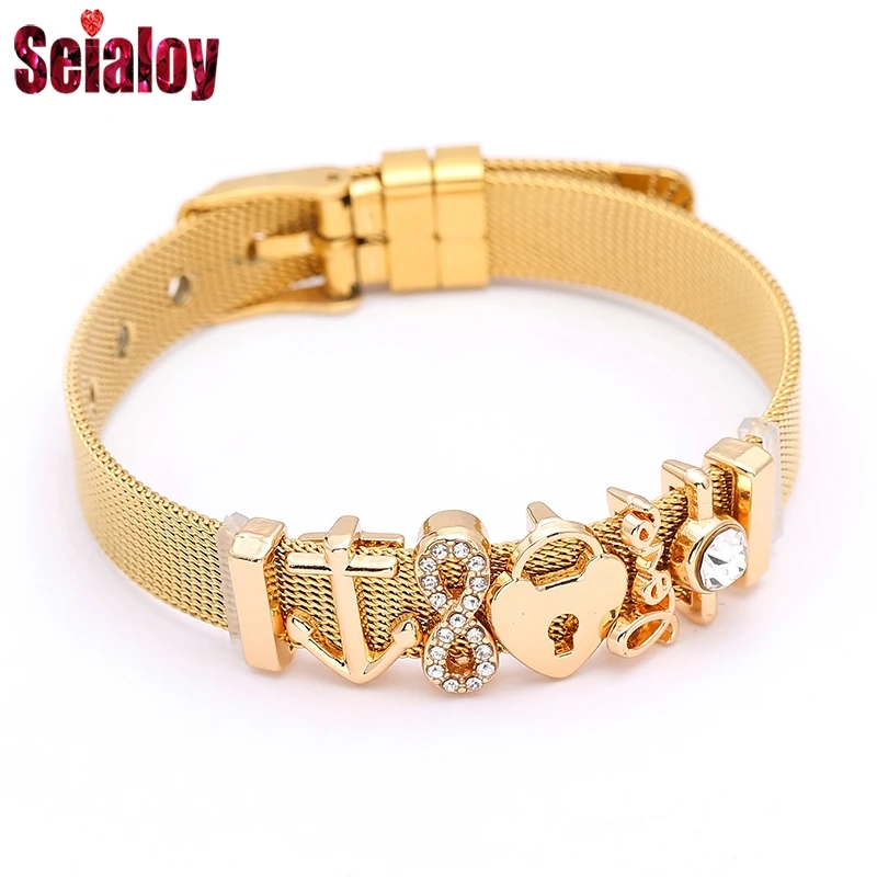 Модный трехцветный сетчатый Браслет из нержавеющей стали для женщин и мужчин