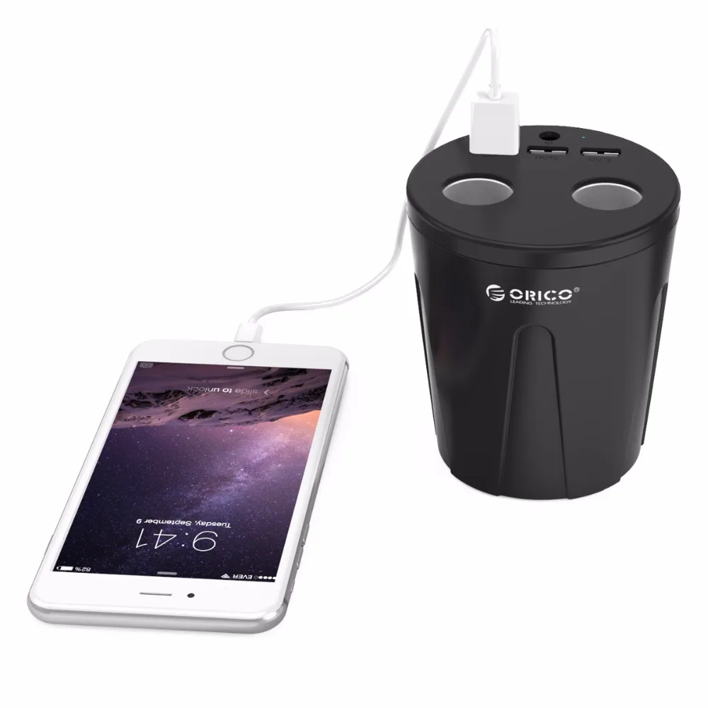 Автомобильное зарядное устройство ORICO 2 порта прикуриватель и 3 Смарт USB для