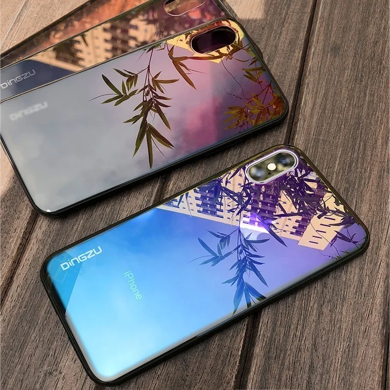 Роскошный брендовый чехол для Iphone 7 XS Max XR 6S 8 6 Plus градиентная закаленная задняя