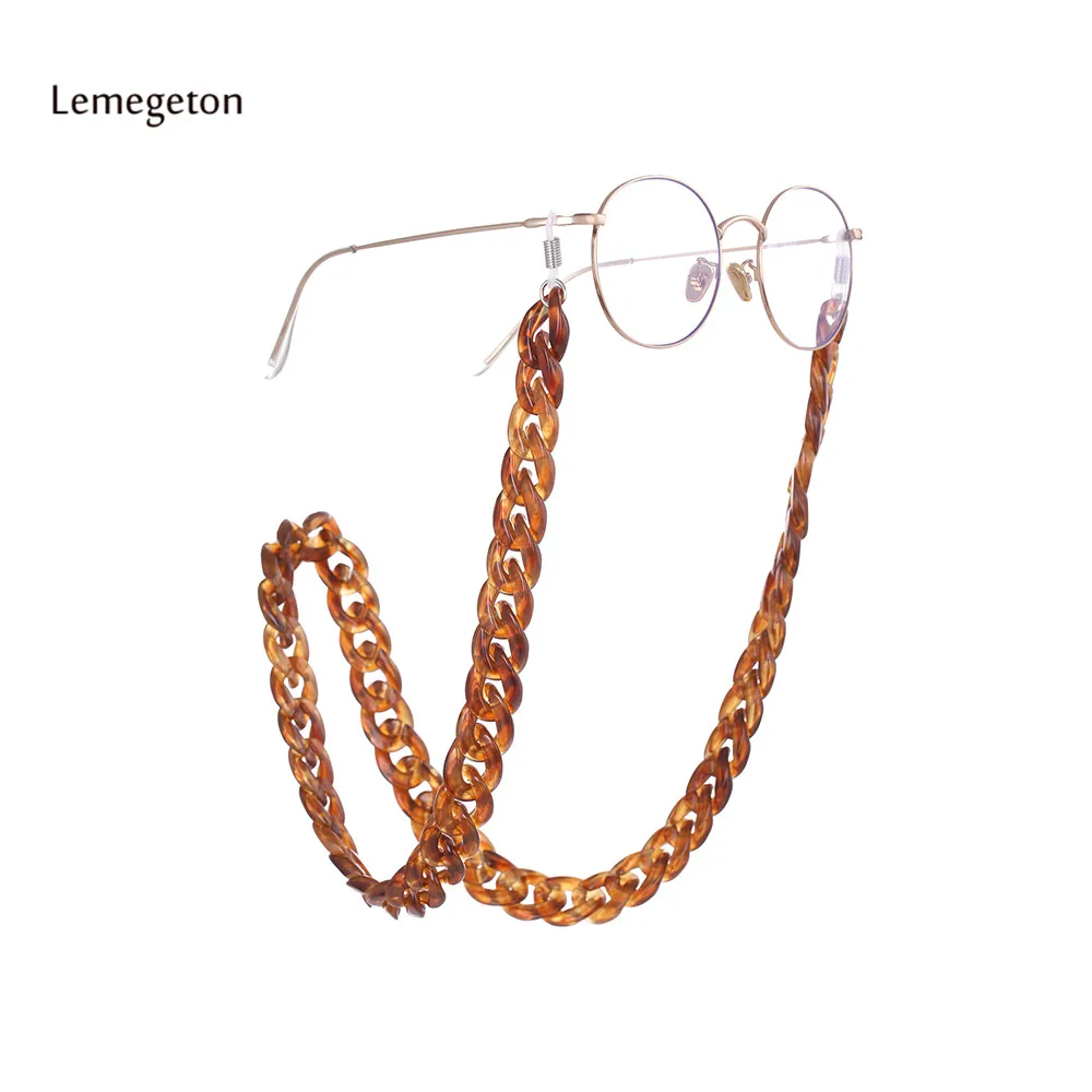 Lemegeton Модные женские цепочки для очков акриловые солнечные очки с цепочкой и большими очками для чтения подвесной ремешок на шею