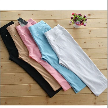 5 Colors Fashion Summer Womens Pencil Pants Plus Size Female Elastic Trousers Capris XXXL Fulll Figure High Quality Big | Женская одежда