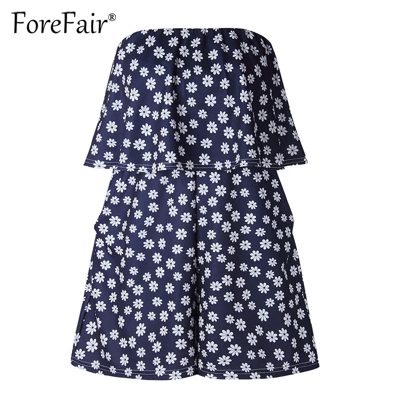 Forefair 2018 с оборками без бретелек комбинезон женский комплект шортами