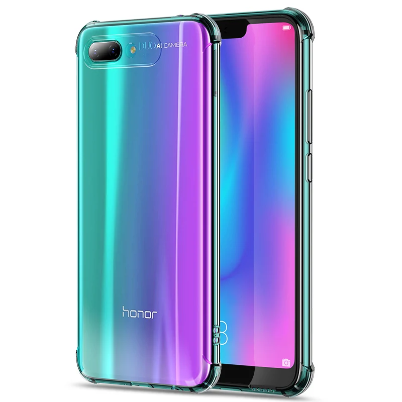 MSVII Кристальный чехол для huawei Honor 10 чехол Прозрачный Ультра-тонкий чехол для huawei Honor 10 подушка безопасности чехол s мягкий, гибкий, из ТПУ