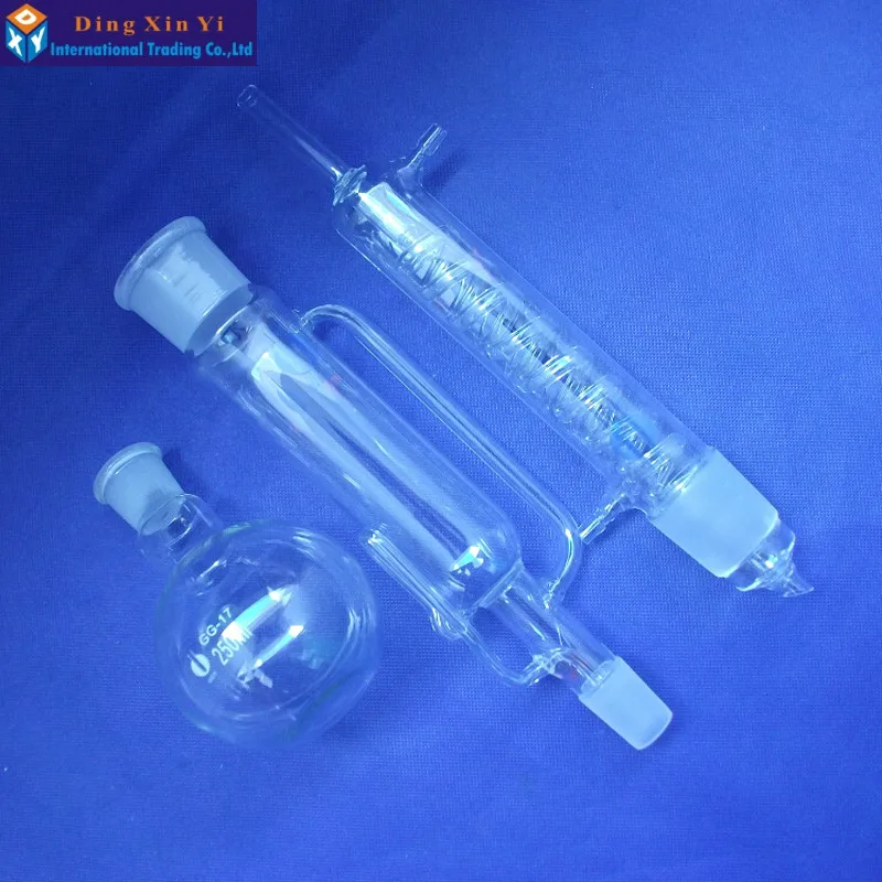 (2 шт./лот) 250 мл Soxhlet экстрактор экстракционный аппарат soxhlet с спиральным