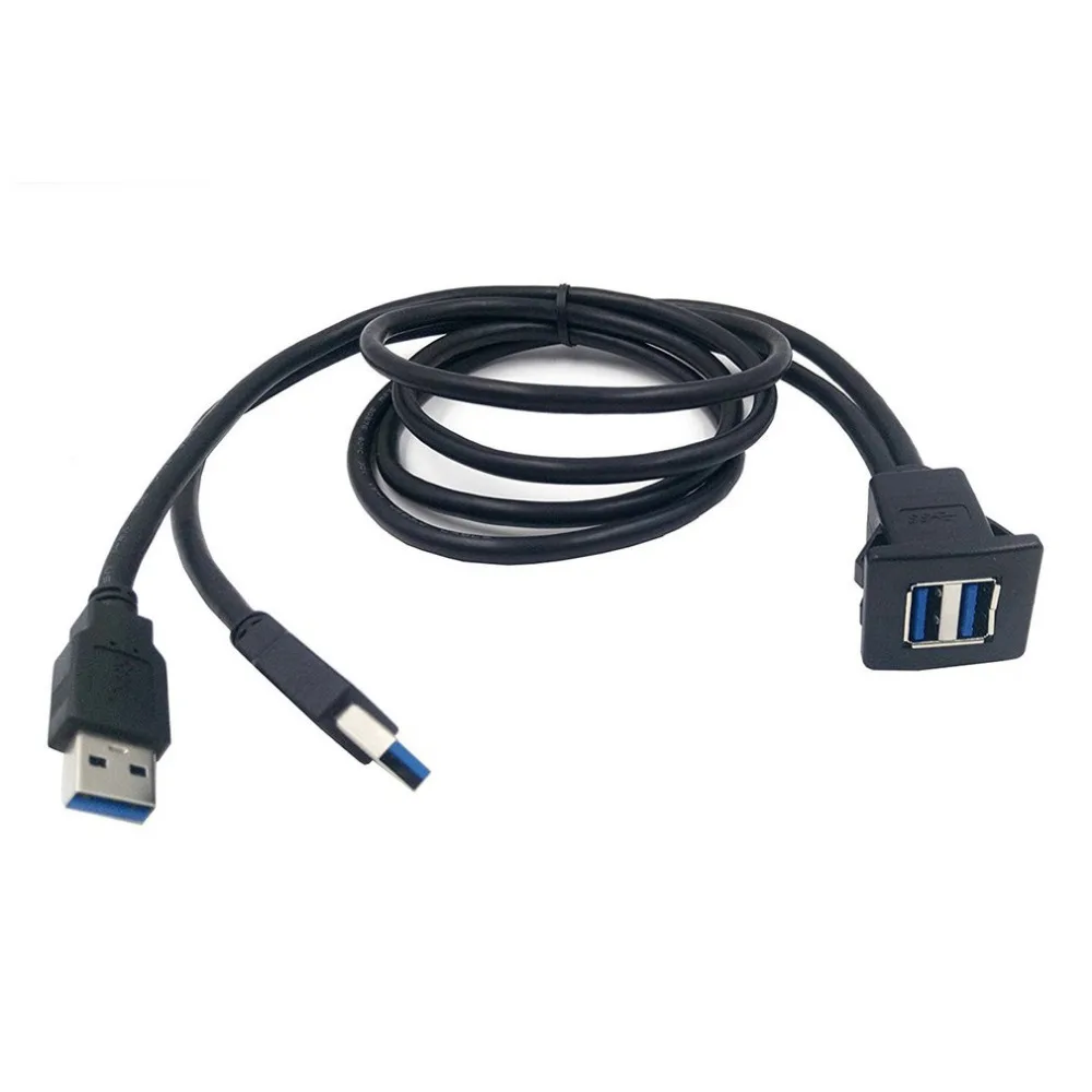 Автомобильный Удлинительный Кабель USB 3 0 1 м/2 м с креплением Папа-мама панель