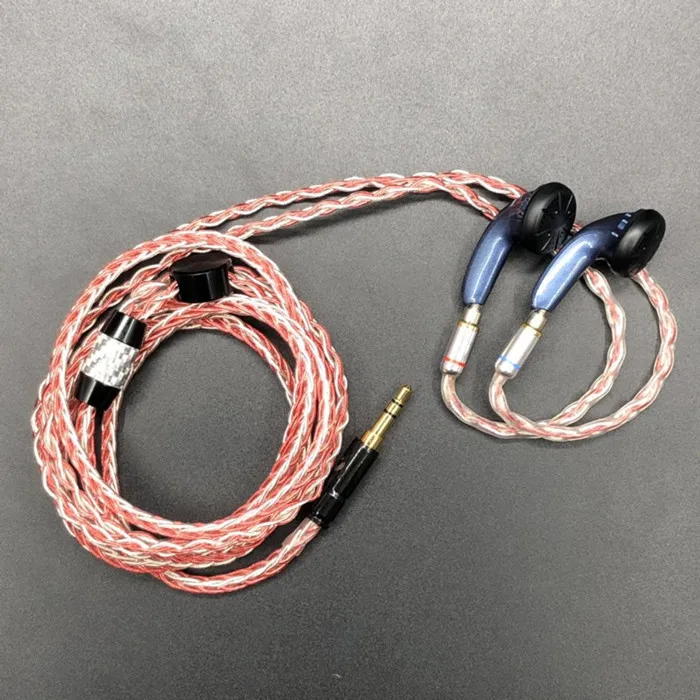 Blue With Cable FENGRU DIY EMX500 Lite наушники с плоской головкой DIY наушники HiFi бас наушники DJ наушники тяжелый бас качество звука MMCX интерфейс MX500 - Цвет: Blue With Cable
