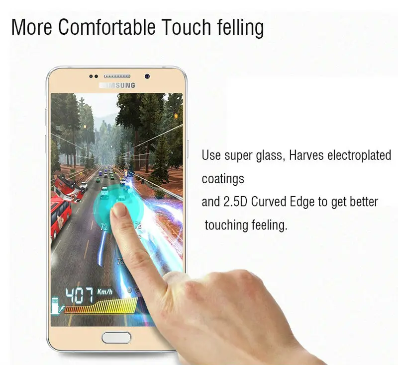 2.5D полное покрытие закаленное Стекло для samsung Galaxy Note 5 4 A3 A5 J510 J710 S7 S6 S5 J5 J7 Prime Экран защитная пленка
