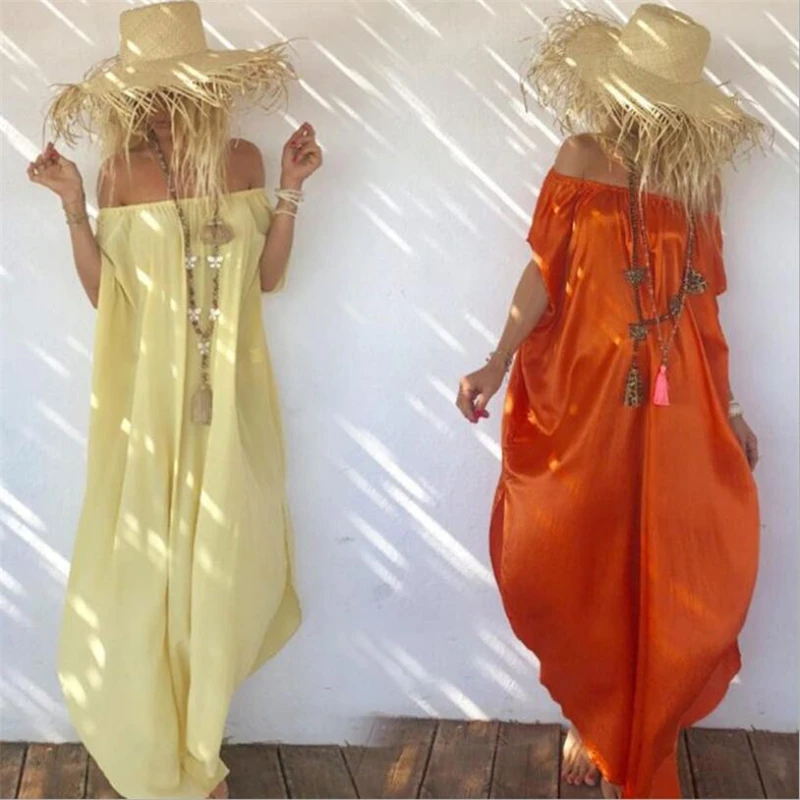 2020 Сексуальная женская накидка на бикини Пляжное Платье-кафтан свободное платье