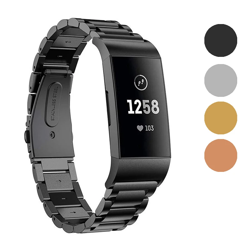Модный металлический ремешок Correa для Fitbit Charge 3, фитнес-браслет, ремешок на запястье для Fit bit Band, спортивные часы, умные аксессуары