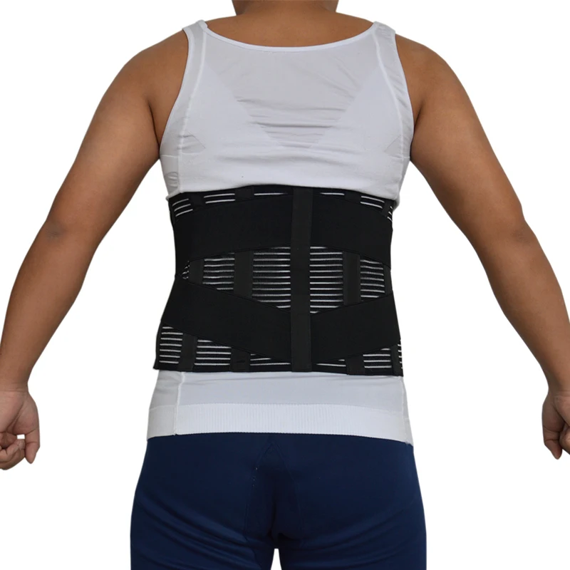 Широкий пояс для поддержки поясницы регулируемый компрессионный и дышащий