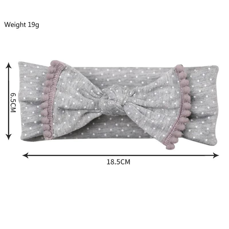 Повязка на голову из хлопка с бантиком для девочек отделанным узлом хлопковая