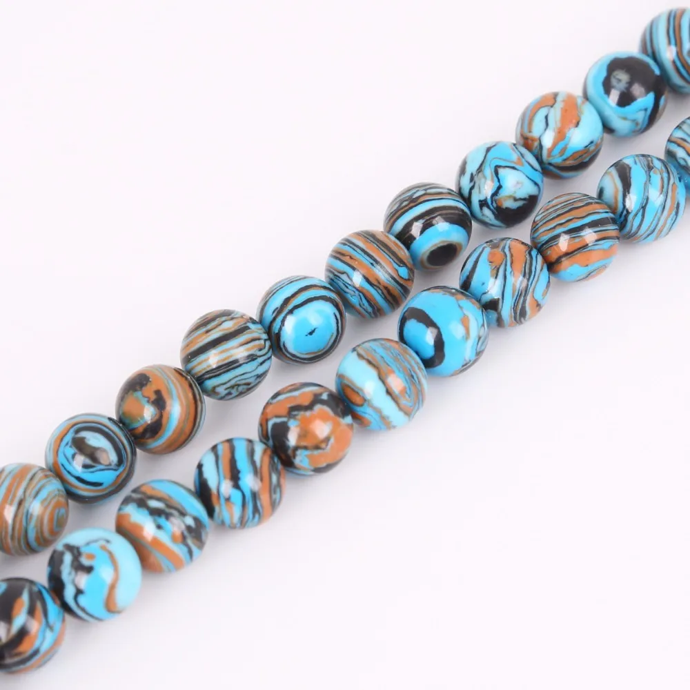 Новые модные бусины из искусственного синего малахита бусы для женщин Diy колье и