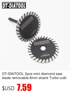 DT-DIATOOL 2 шт. 75 мм горячего прессования сетки turbo алмазной пилы 1 шт. съемный M14 фланец для резки резьба диск для камня мрамор
