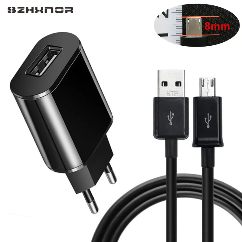 9 мм длинный наконечник Micro USB глубокий разъем 1 м кабель+ 5V2A зарядное устройство для HOMTOM ZOJI Z8 Z7 Nomu S10 Pro S20 S30 мини Guophone V19
